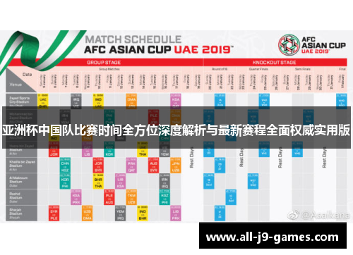 亚洲杯中国队比赛时间全方位深度解析与最新赛程全面权威实用版